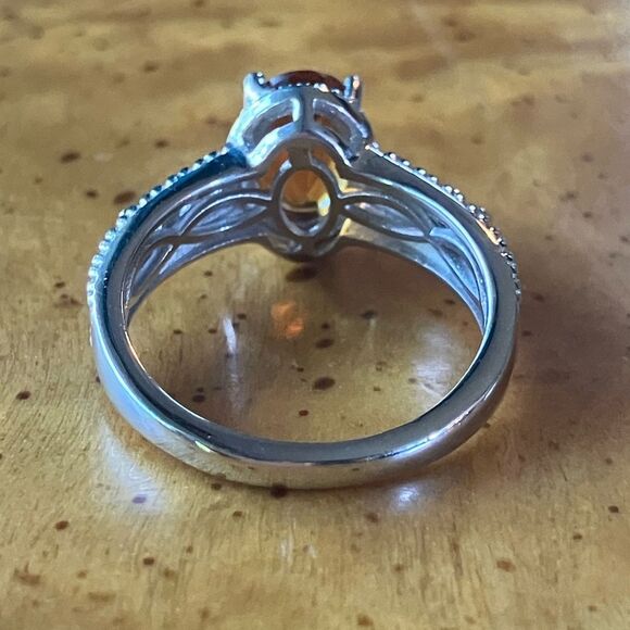 Natural Citrine Sterling Silver Ring Size 5 - Picture 5 of 9
